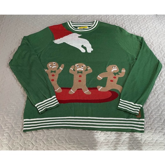 Tipsy Elves Gingerbread Cookies Ugly Christmas Sweater Unisex Large - Picture 1 of 8
